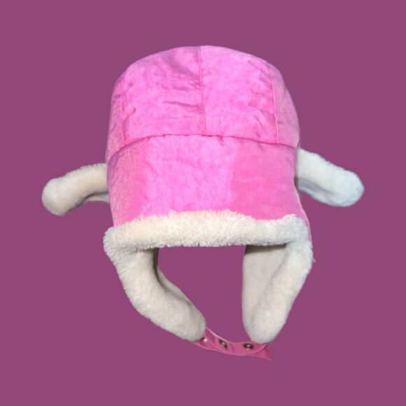 Youth Chaos Hot Pink Fuzzy Bunny Trapper Hat Ear Flaps OS - Picture 5 of 5